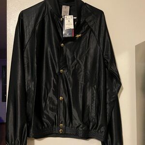 Reebok Black Windbreaker Jacket Classic Design